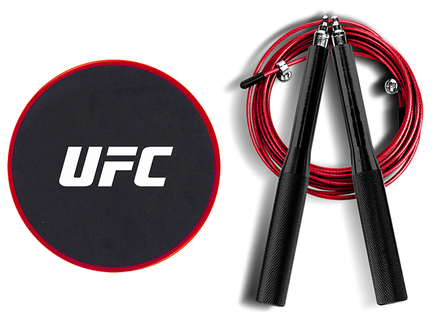 Набор для тренировки ног UFC (Скоростная скакалка и Слайдеры)